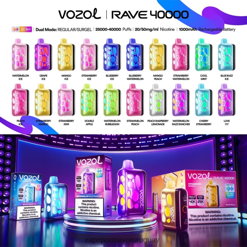 Vape Por Mayor Uruguay - Vozol Rave 40000 628JHL1