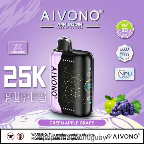 Liquido Vape Uruguay - Aivono AIM BOOM 25000 uva manzana verde 220Z22346
