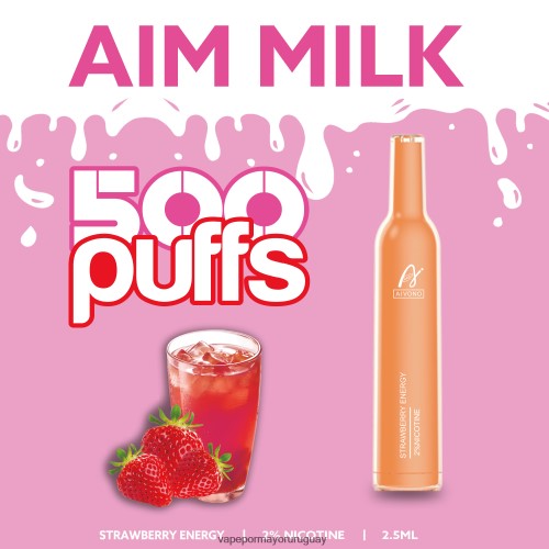Liquido Vape Uruguay - Aivono AIM MILK 500 energía fresa 220Z22266