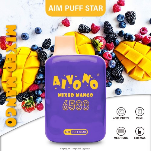 Liquido Vape Uruguay - Aivono AIM PUFF STAR 6500 mango mixto 220Z22296