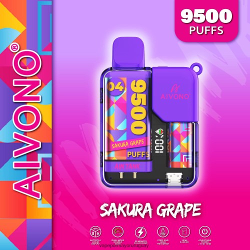 Liquido Vape Uruguay - Aivono AIM TANK 9500 uva sakura 220Z2236