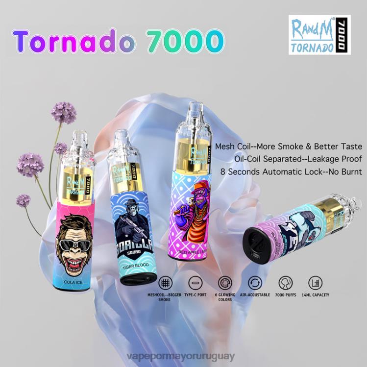 F6J4N1 - liquido Vape Uruguay RandM Tornado desechable 7000 5%