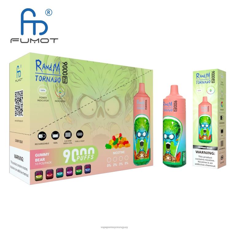 F6J4N2 - Vaper sin nicotina RandM Tornado desechable 9000 5%