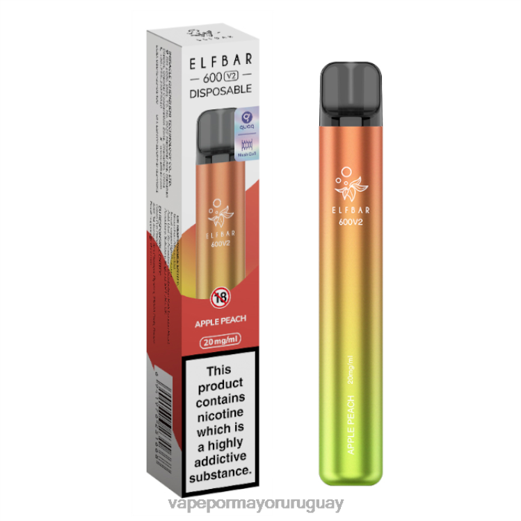 F6J4N270 - Vape Uruguay mercado libre ELFBAR 600V2 durazno manzana 20 mg