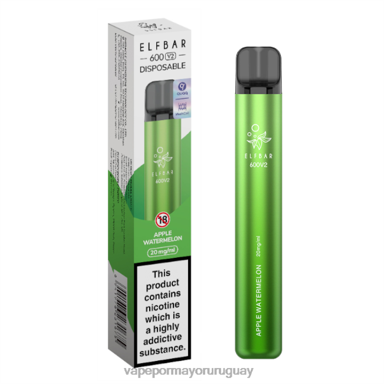 F6J4N271 - liquido Vape Uruguay ELFBAR 600V2 sandia manzana 20 mg