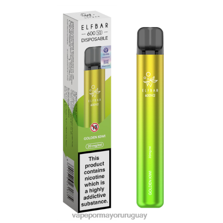 F6J4N283 - Vape mayorista ELFBAR 600V2 kiwi dorado 20 mg