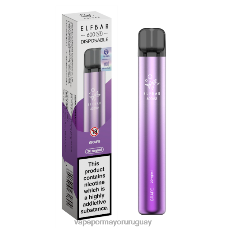 F6J4N284 - vaporizador al por mayor ELFBAR 600V2 uva 20 mg