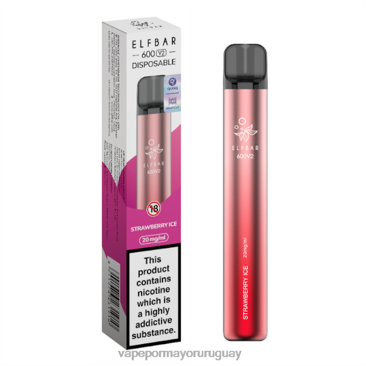 F6J4N294 - vaporizador al por mayor ELFBAR 600V2 hielo de fresa 20 mg