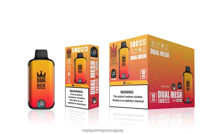 Liquido Vape Uruguay - Bang Box 18000 bocanadas sangre de tigre N64F894
