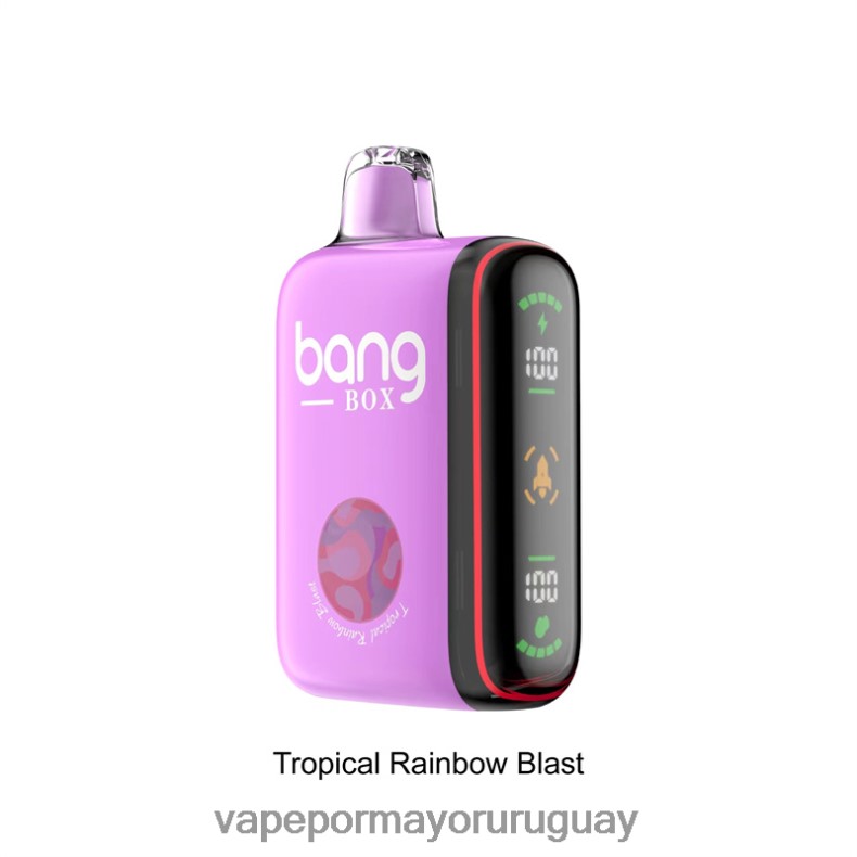 Liquido Vape Uruguay - Bang Box Pantalla de potencia inteligente de 9000-18000 inhalaciones explosión del arco iris tropical N64F836