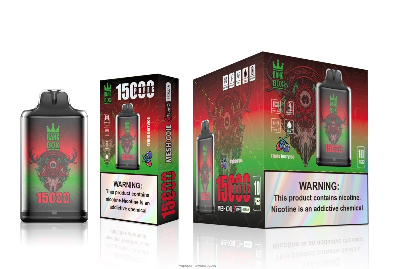 Liquido Vape Uruguay - Bang Box s1-15000 bocanadas hielo de triple baya N64F8104