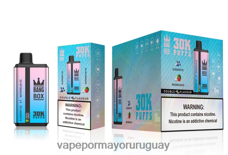 Vape Por Mayor Uruguay - Bang Box 30000 inhalaciones de dos sabores. hielo de arándanos y hielo de sandía N64F869