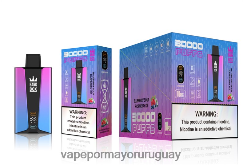 Vape Uruguay Mercado Libre - Bang Box Pantalla inteligente de 30000 inhalaciones arándano frambuesa agria hielo N64F881
