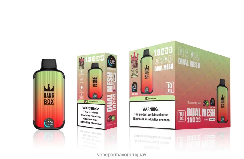 Vape Uruguay Sin Nicotina - Bang Box 18000 bocanadas kiwi fresa N64F892