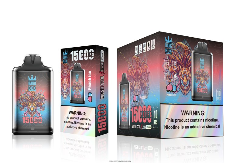 Vape Uruguay Sin Nicotina - Bang Box s1-15000 bocanadas hielo de durazno N64F8102
