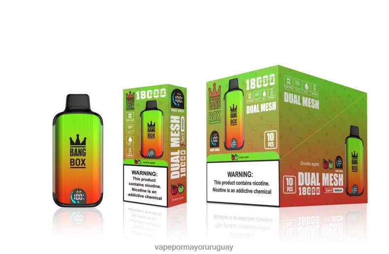 Vaper Sin Nicotina - Bang Box 18000 bocanadas manzana doble N64F893