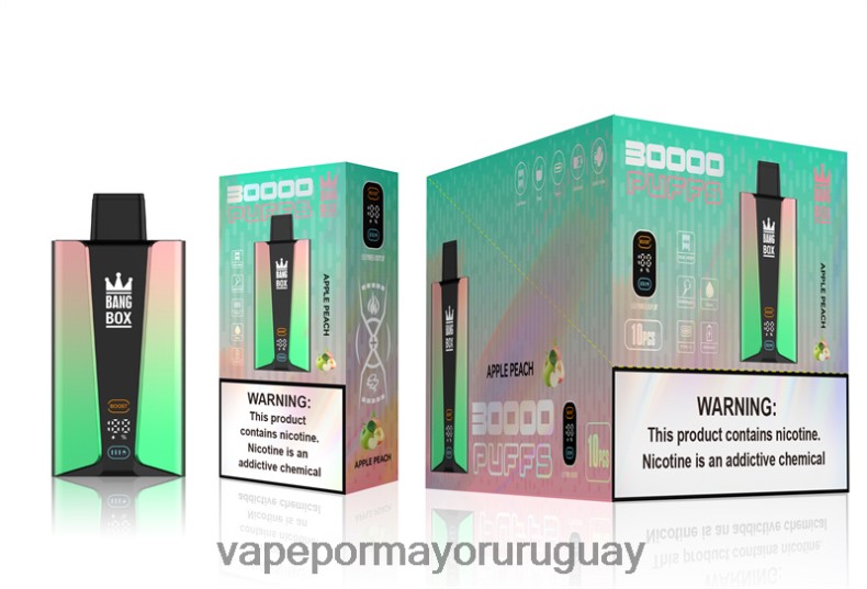 Vaper Sin Nicotina - Bang Box Pantalla inteligente de 30000 inhalaciones durazno manzana N64F883