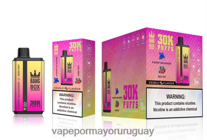 Vaporizador Al Por Mayor - Bang Box 30000 inhalaciones de dos sabores. arándanos, frambuesa ácida y frutas mixtas N64F866