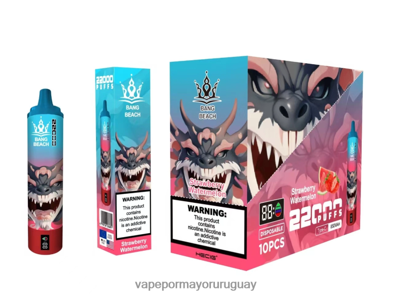 Vape Uruguay Mercado Libre - Bang Beach Pantalla inteligente de 22000 inhalaciones sandia fresa N64F823