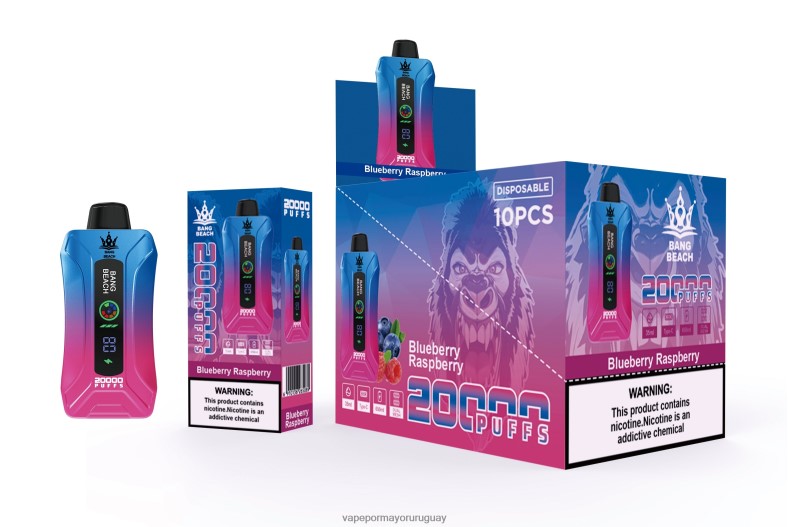 Vape Uruguay Precio - Bang Beach vape elegante de la pantalla de 20000 soplos frambuesa arándano N64F812