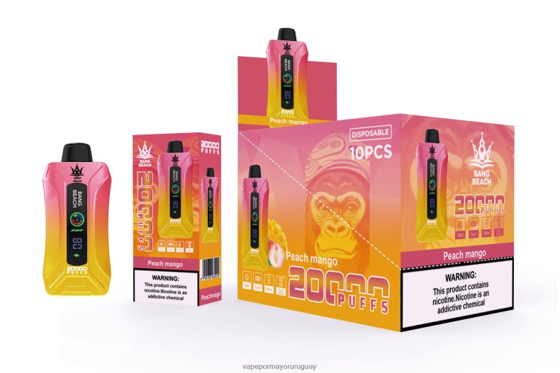 Vape Uruguay Precio - Bang Beach vape elegante de la pantalla de 20000 soplos mango durazno N64F82