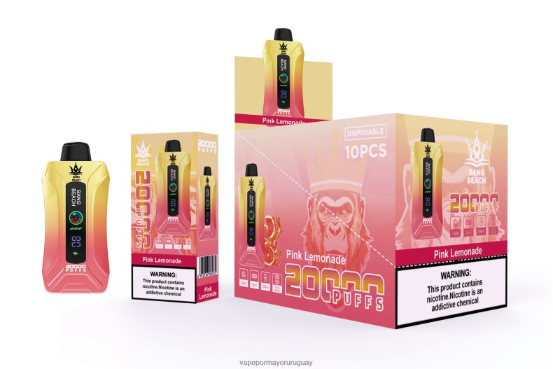 Vape Uruguay Sin Nicotina - Bang Beach vape elegante de la pantalla de 20000 soplos limonada rosa N64F84