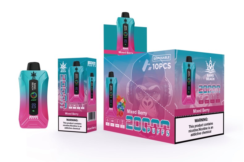 Vaper Sin Nicotina - Bang Beach vape elegante de la pantalla de 20000 soplos bayas mixtas N64F85