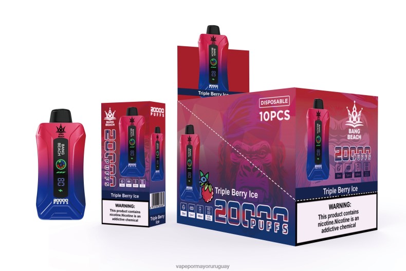 Vaporizador Al Por Mayor - Bang Beach vape elegante de la pantalla de 20000 soplos hielo de triple baya N64F88