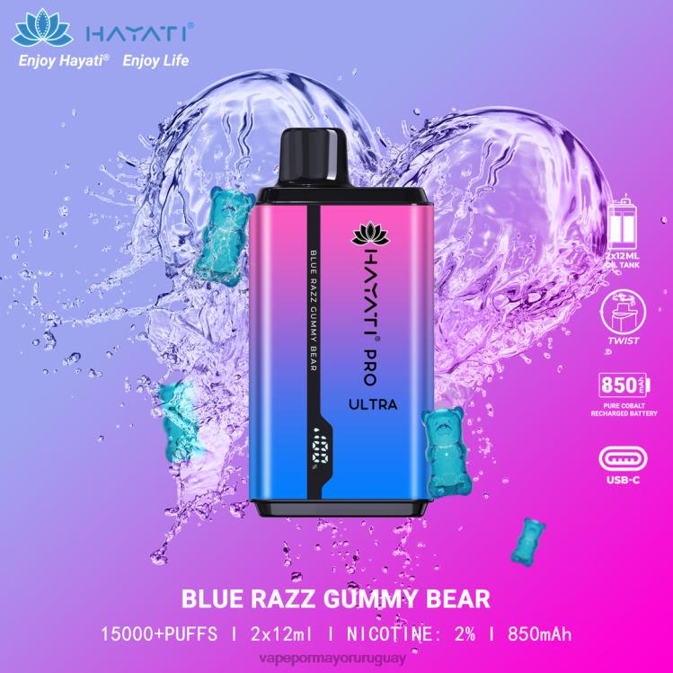 F6J4N199 - Vape Uruguay sin nicotina Hayati Pro Ultra osito de goma razz azul