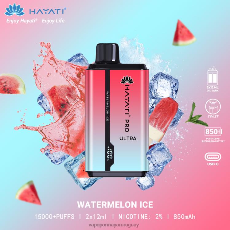 F6J4N219 - Vape Uruguay sin nicotina Hayati Pro Ultra hielo de sandia
