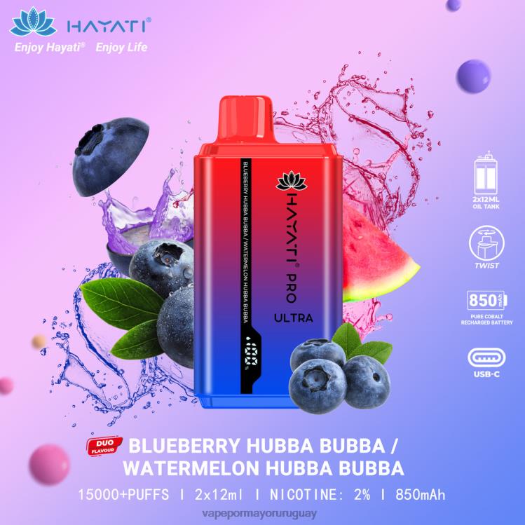 F6J4N222 - Vaper sin nicotina Hayati Pro Ultra arándano hubba bubba/sandía hubba bubba