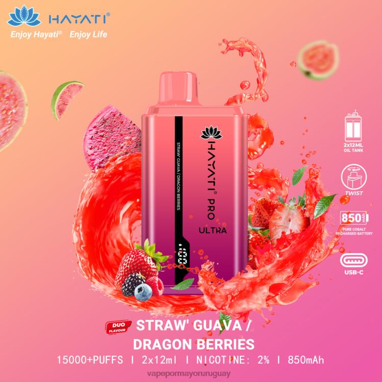 F6J4N229 - Vape Uruguay sin nicotina Hayati Pro Ultra fresa guayaba/bayas de dragón