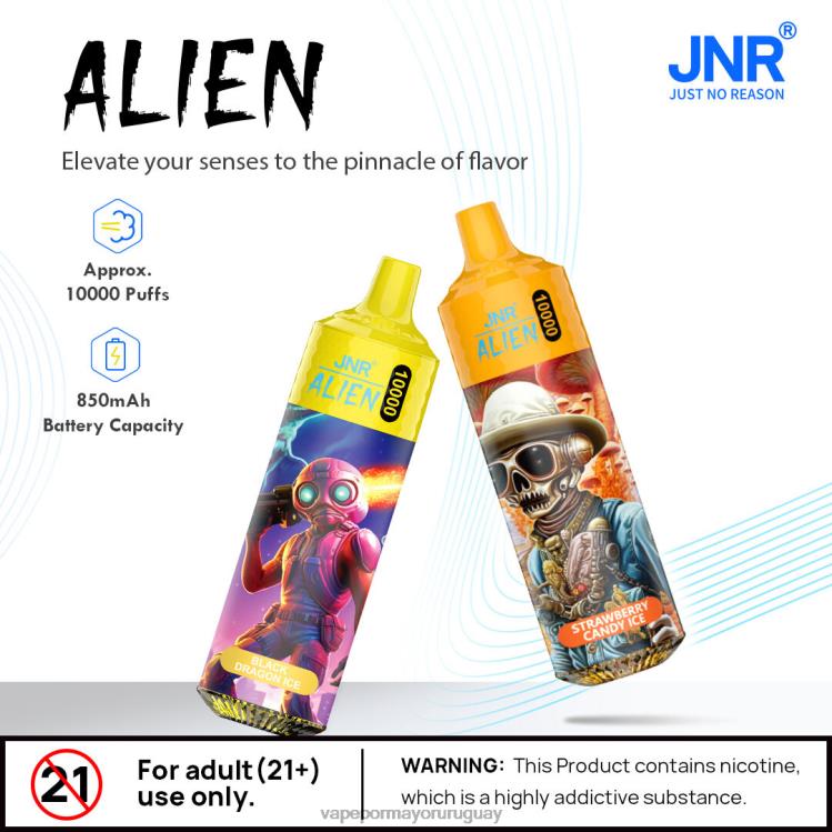 F6J4N642 - Vaper sin nicotina JNR ALIEN manzana doble
