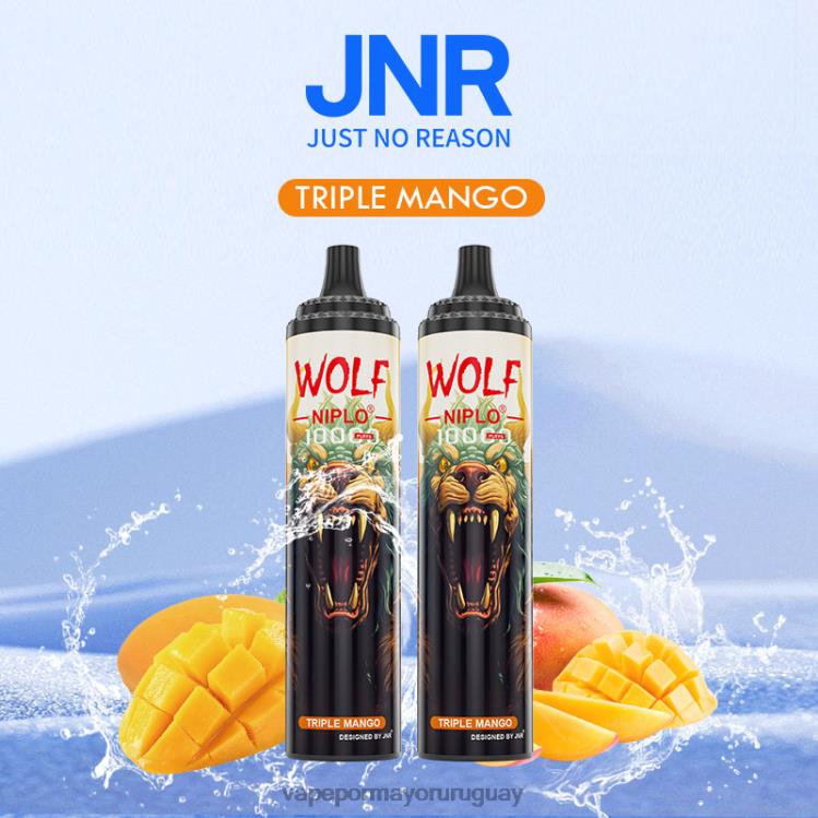 F6J4N775 - vaporizador desechable al por mayor JNR WOLF NIPLO mango triple