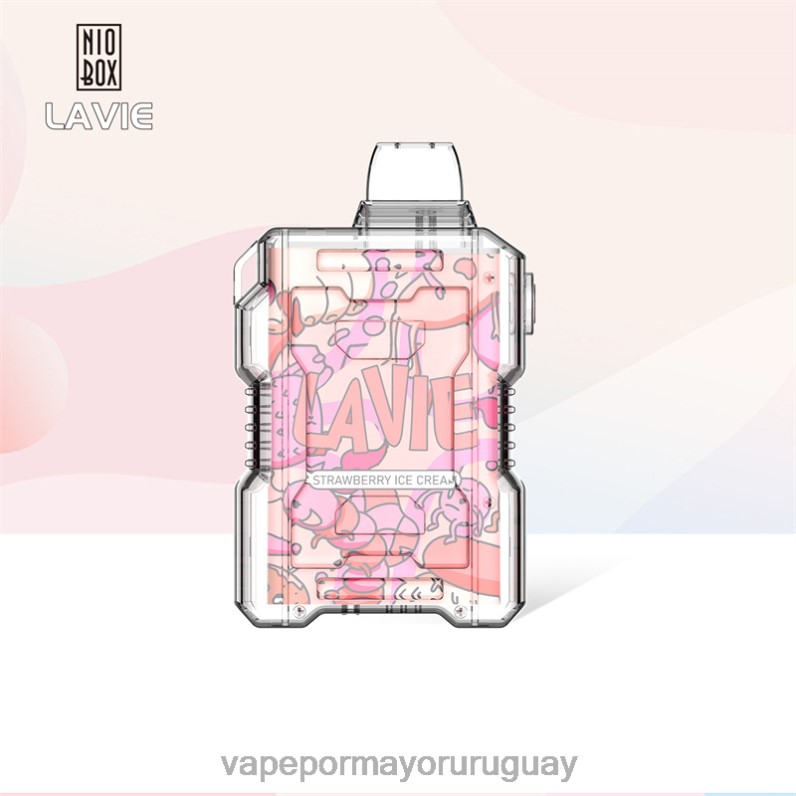 Liquido Vape Uruguay - LAVIE NIO BOX 9000 bocanadas 4BLXP196 helado de fresa