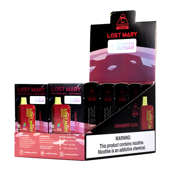 F6J4N109 - Vape Uruguay sin nicotina LOST MARY OS5000 refresco de arándano
