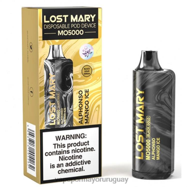 F6J4N342 - Vaper sin nicotina LOST MARY MO5000 hielo de mango alphonso oro negro 10ml