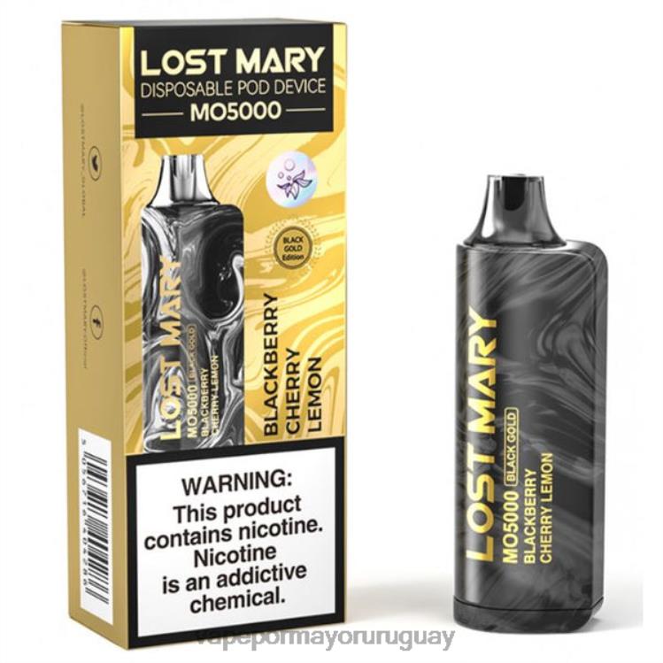 F6J4N343 - Vape mayorista LOST MARY MO5000 mora cereza limón oro negro 10ml