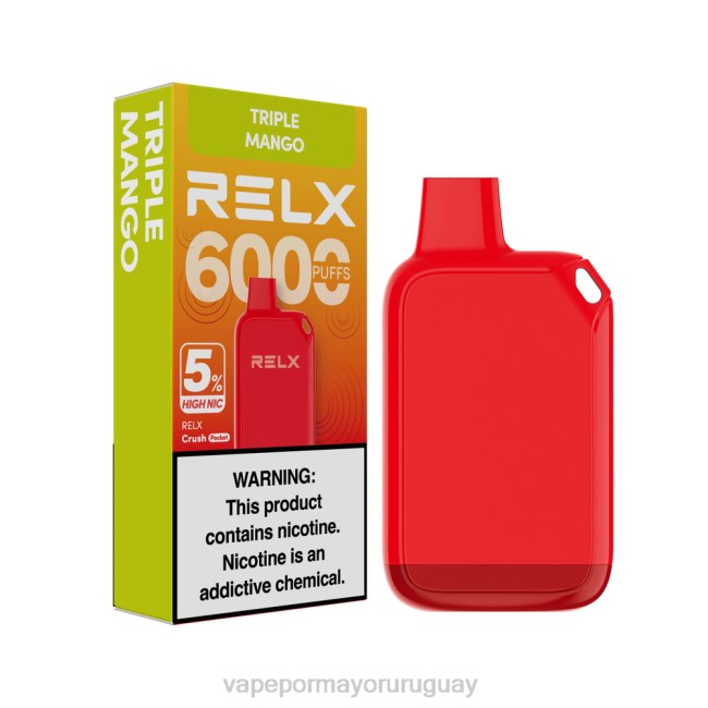 Liquido Vape Uruguay - RELX Crush Pocket 6000 5% alto nic mango triple XDNL426