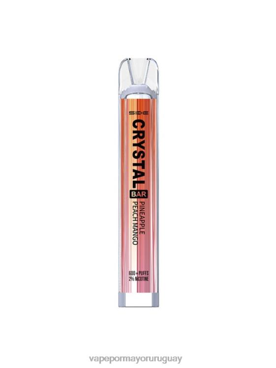 F6J4N260 - Vape Uruguay mercado libre SKE Crystal Bar piña durazno mango vaporizador desechable 600 inhalaciones