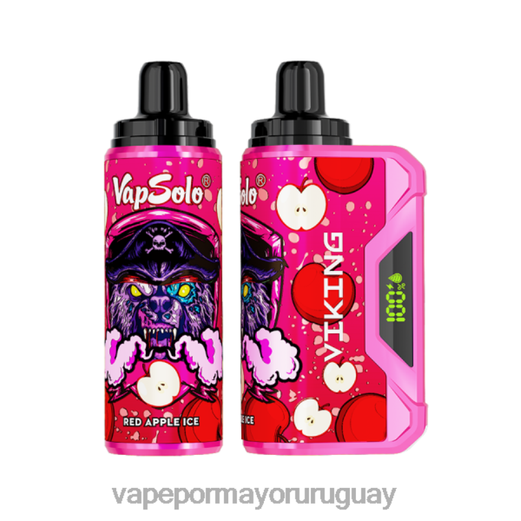 Liquido Vape Uruguay - Vapsolo VIKING vaporizador desechable hielo de manzana roja HL0R4136