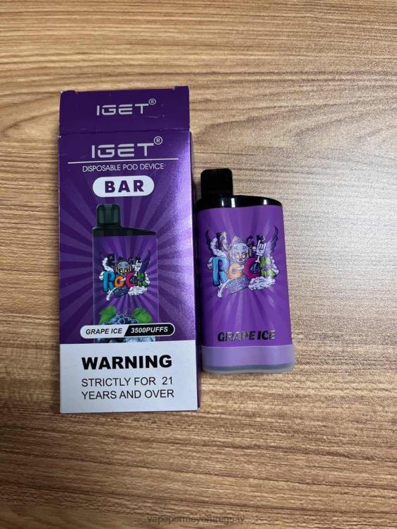 F6J4N88 - Vape por mayor Uruguay IGET BAR hielo de uva 3500 5% nicotina