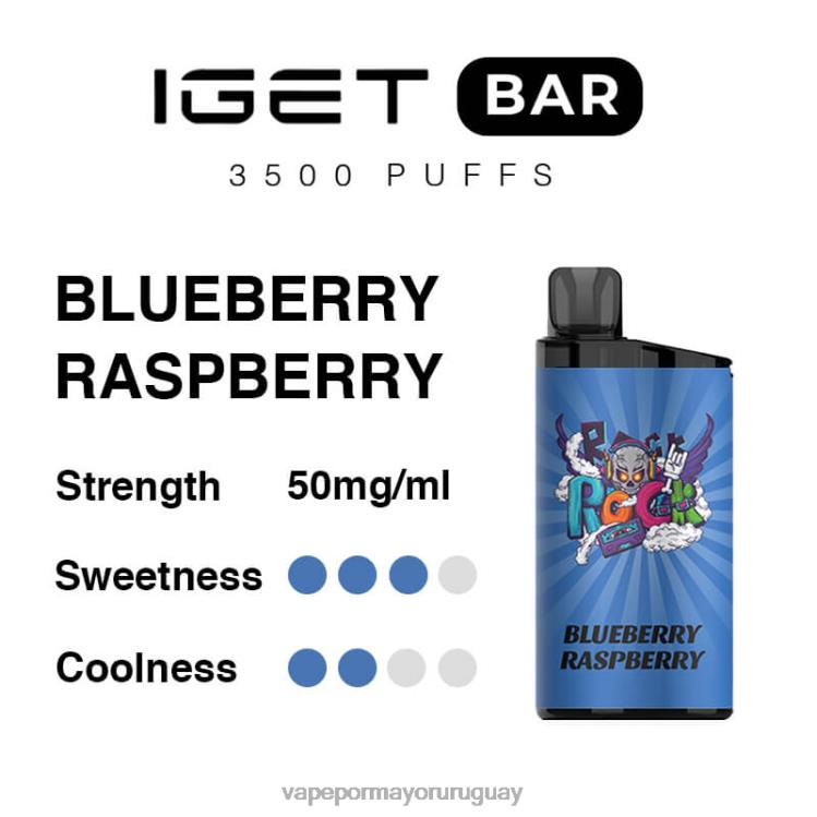 F6J4N92 - Vaper sin nicotina IGET BAR frambuesa arándano 3500 5% nicotina